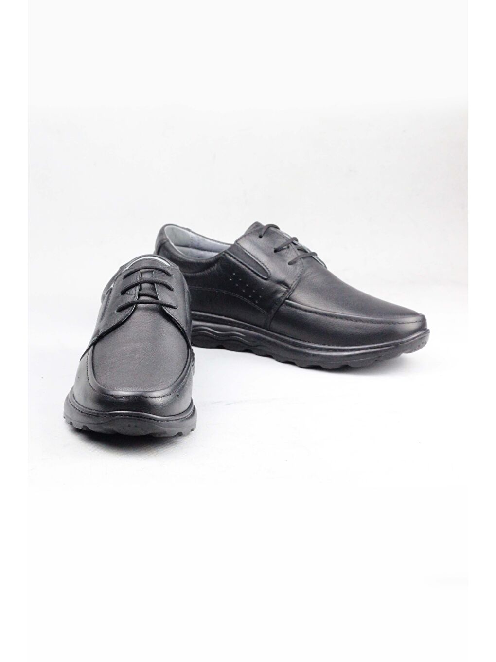 Siyah 0300 Hakiki Deri Rahat Hafif Konfor Klasik Günlük Ayakkabı Erkek-2