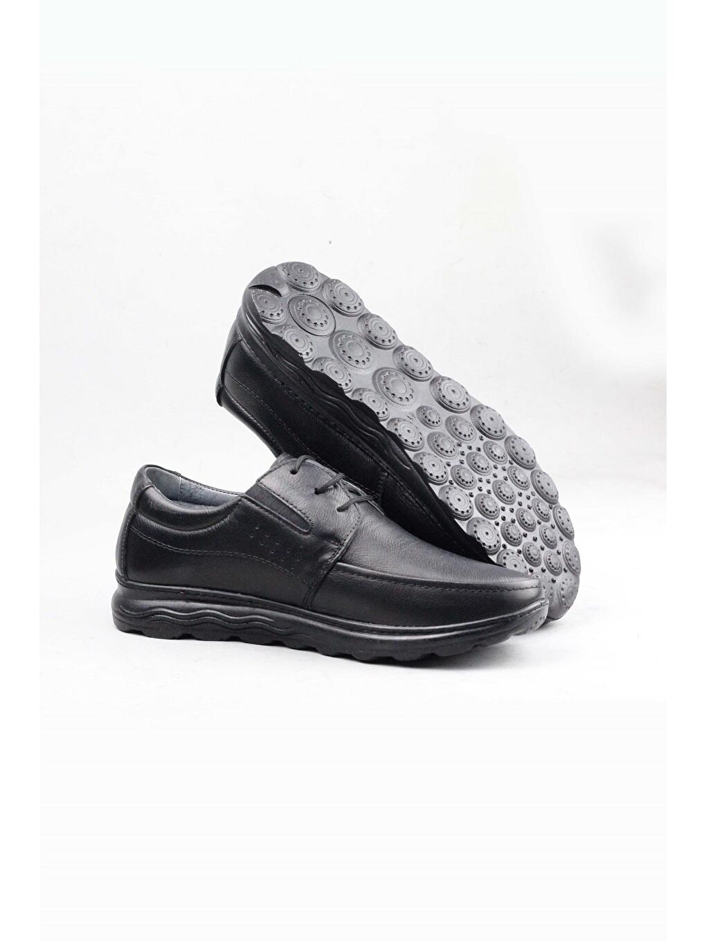 Siyah 0300 Hakiki Deri Rahat Hafif Konfor Klasik Günlük Ayakkabı Erkek-4