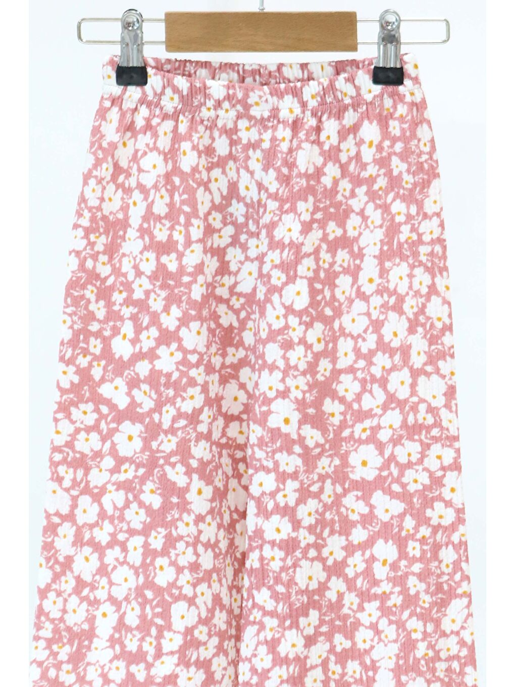 Kız Çocuk Pembe Çiçek Desenli Pantolon - 27308-1