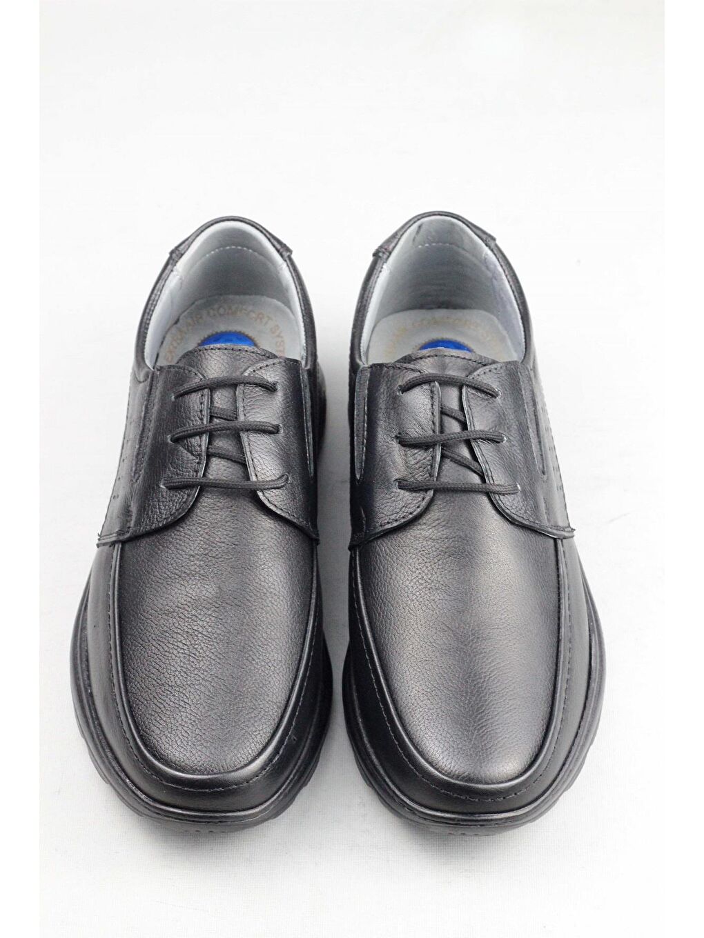 Siyah 0300 Hakiki Deri Rahat Hafif Konfor Klasik Günlük Ayakkabı Erkek-5