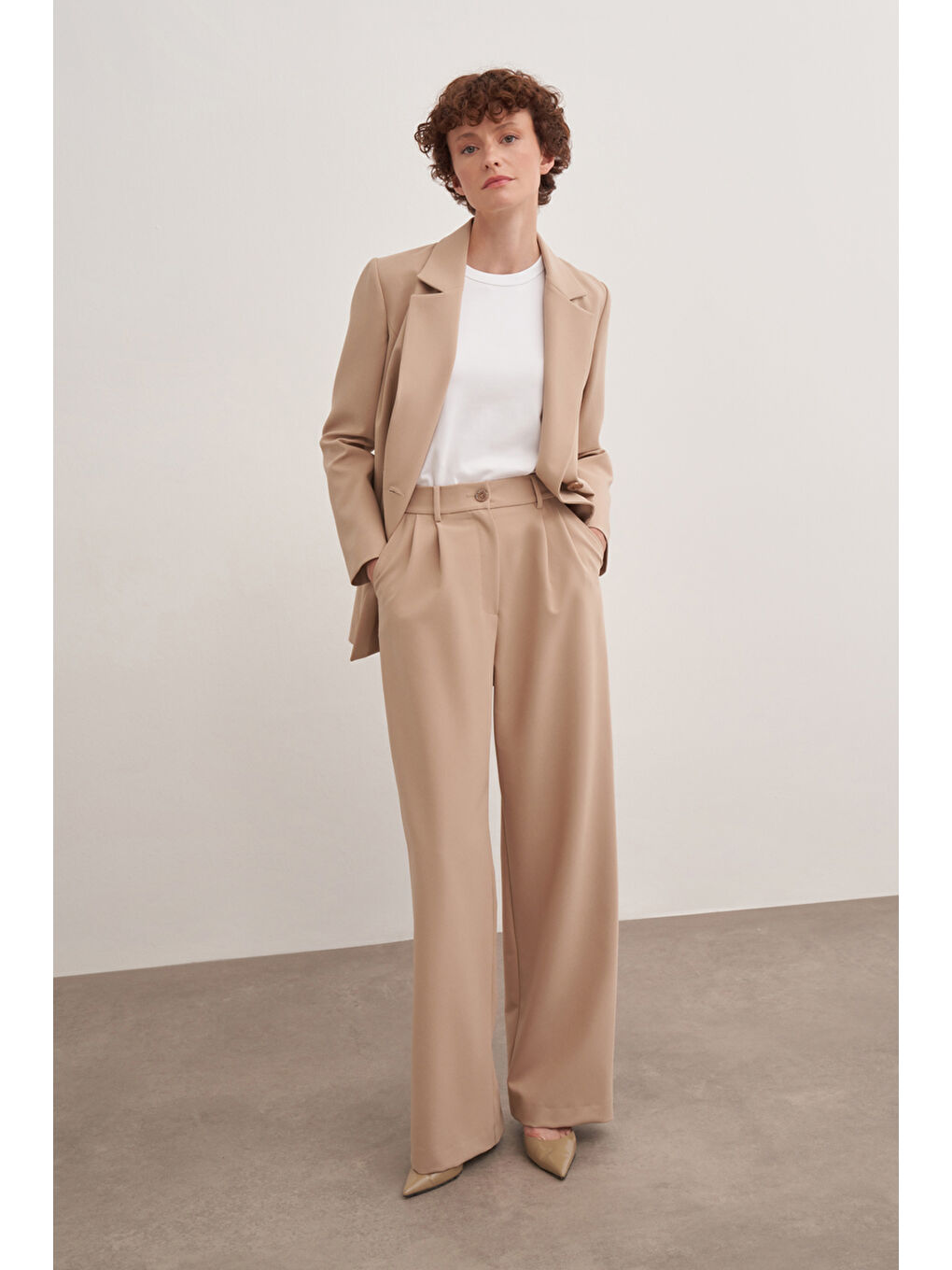 Kahverengi Camel 3221111 Rahat Kesim Pantolon