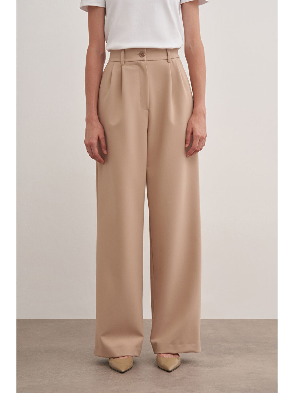 Kahverengi Camel 3221111 Rahat Kesim Pantolon-2