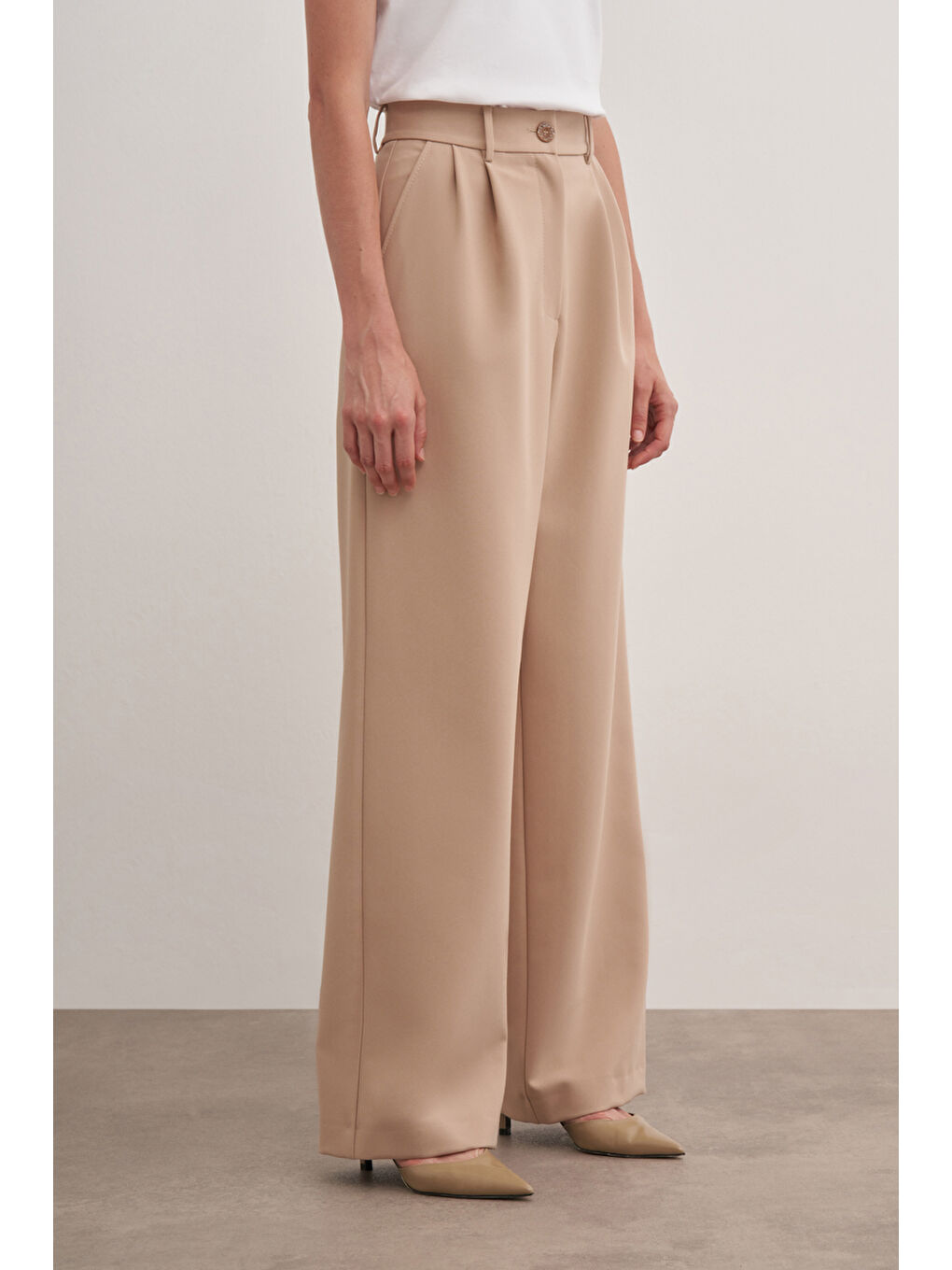 Kahverengi Camel 3221111 Rahat Kesim Pantolon-3