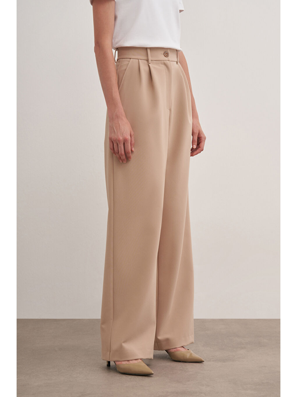 Kahverengi Camel 3221111 Rahat Kesim Pantolon-4