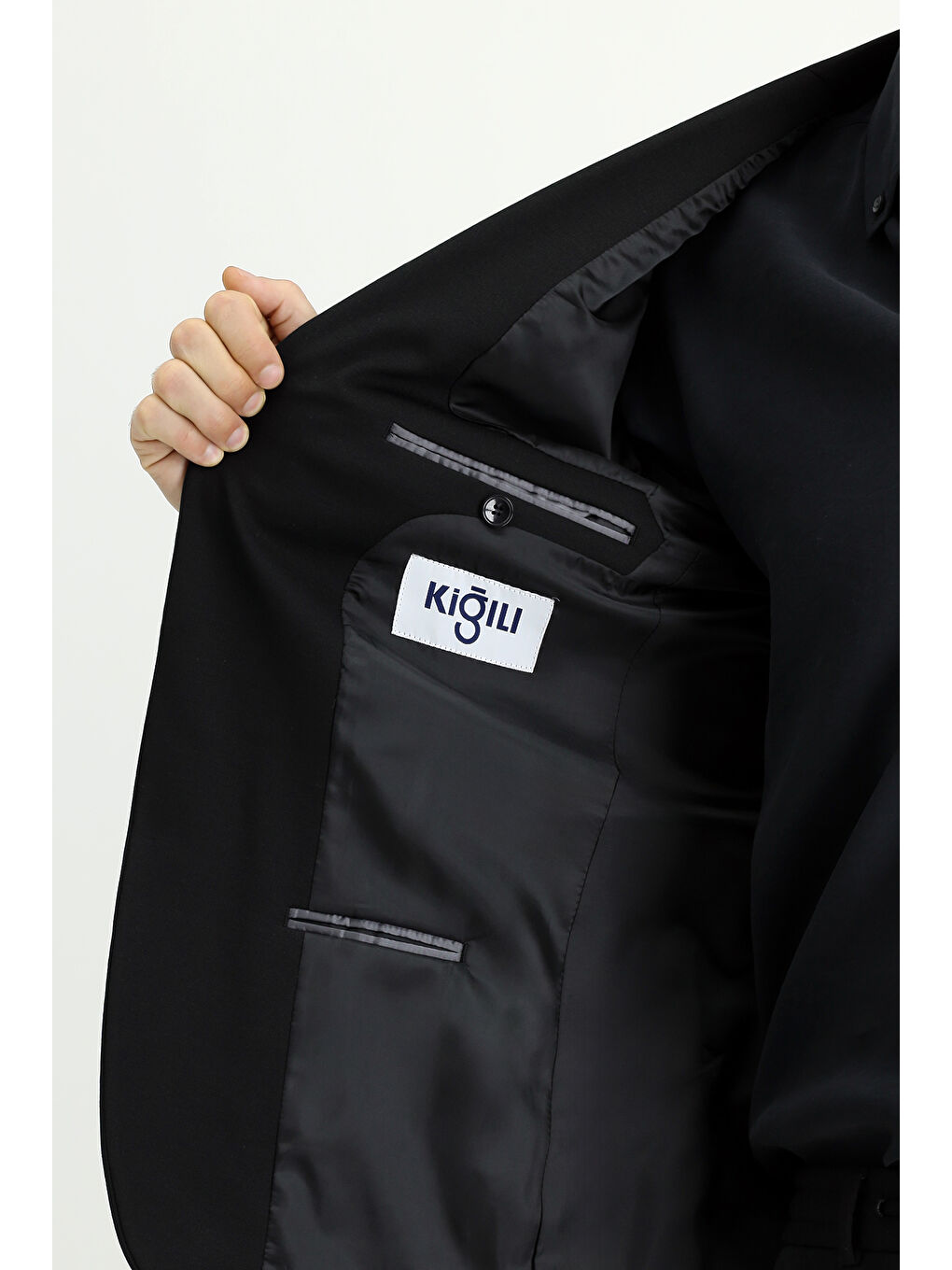 Siyah Regular Fit Klasik Elastanlı Örme Ceket-4