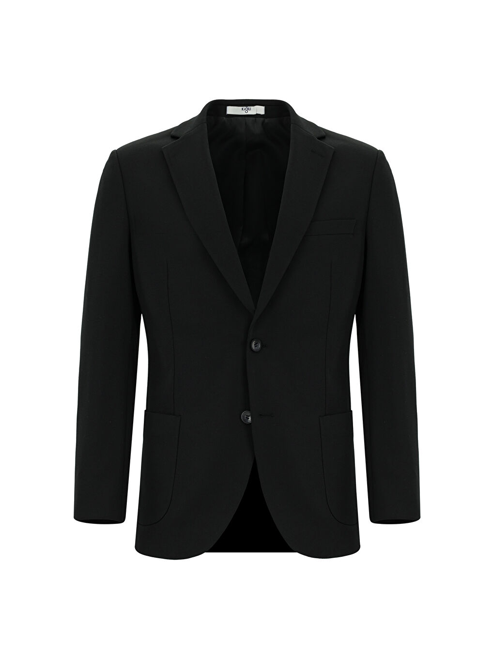 Siyah Regular Fit Klasik Elastanlı Örme Ceket-5