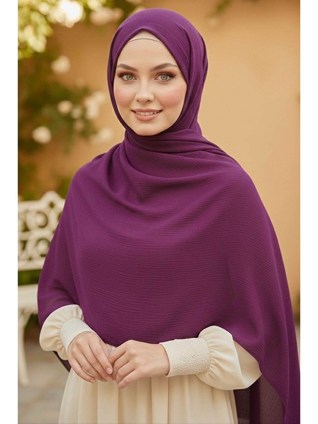Medine İpeği Şal Mor - 28042-MOR-1