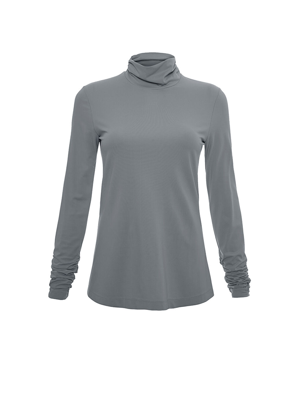 Gri Büzgü Detaylı Bluz