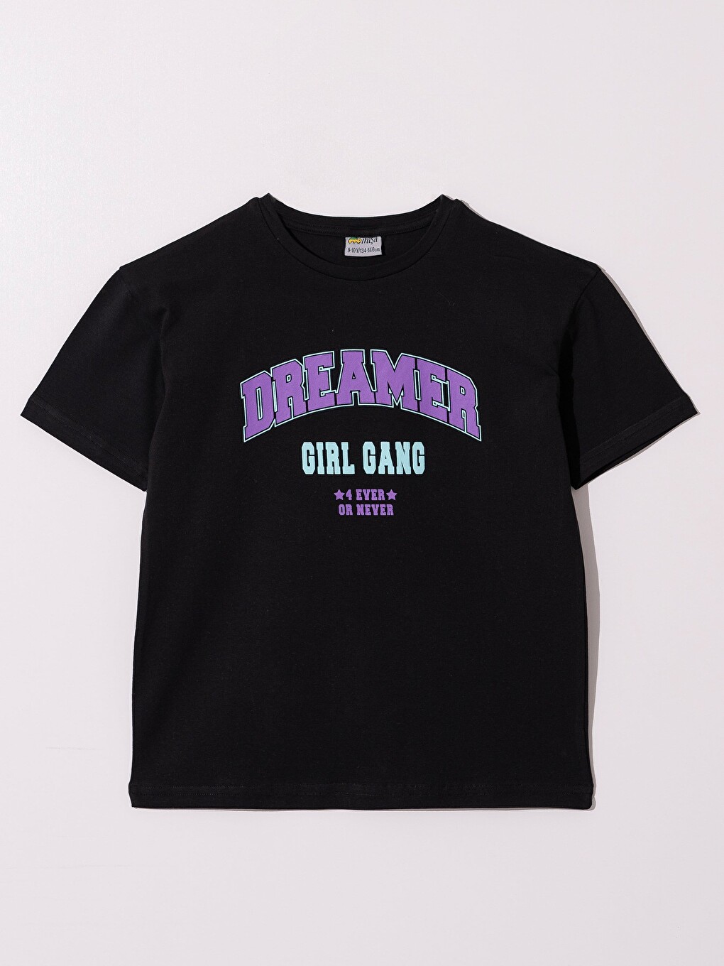 Siyah Dreamer Girl Gang Baskılı Kız Çocuk Tişört T-Shirt