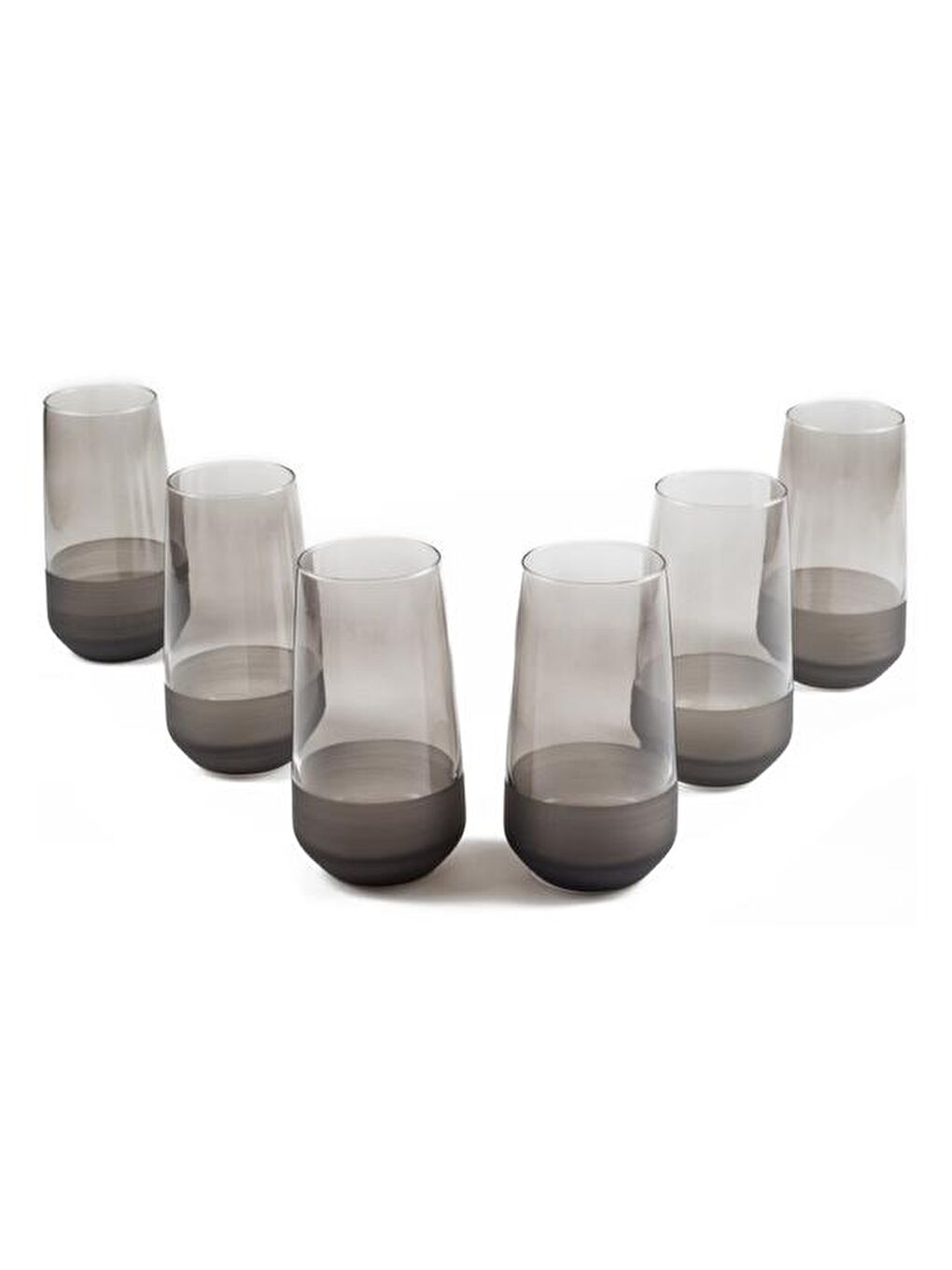 RAKLE Gri Matte 6'lı Bardak - Füme - 520 ml - 1