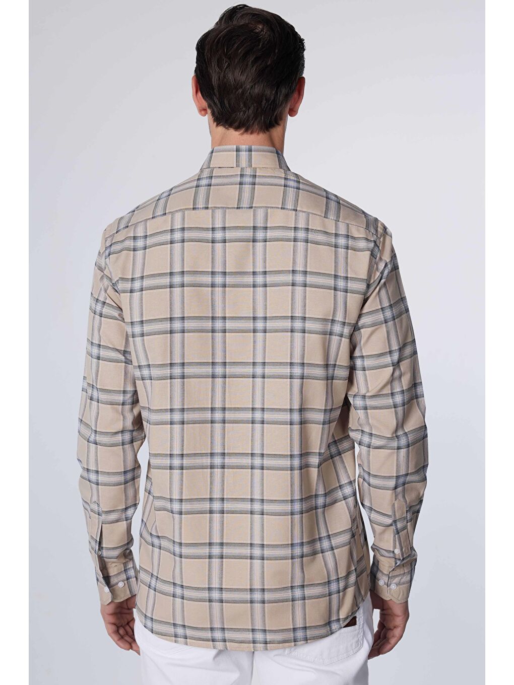 Karışık Erkek Regular Fit Klasik Kesim Düğmeli Yaka Küçük Kareli Pamuklu Gömlek-2