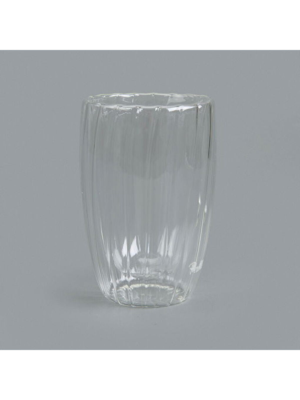 Renksiz Stripe Çift Cidarlı Bardak - Şeffaf - 450 ml-1