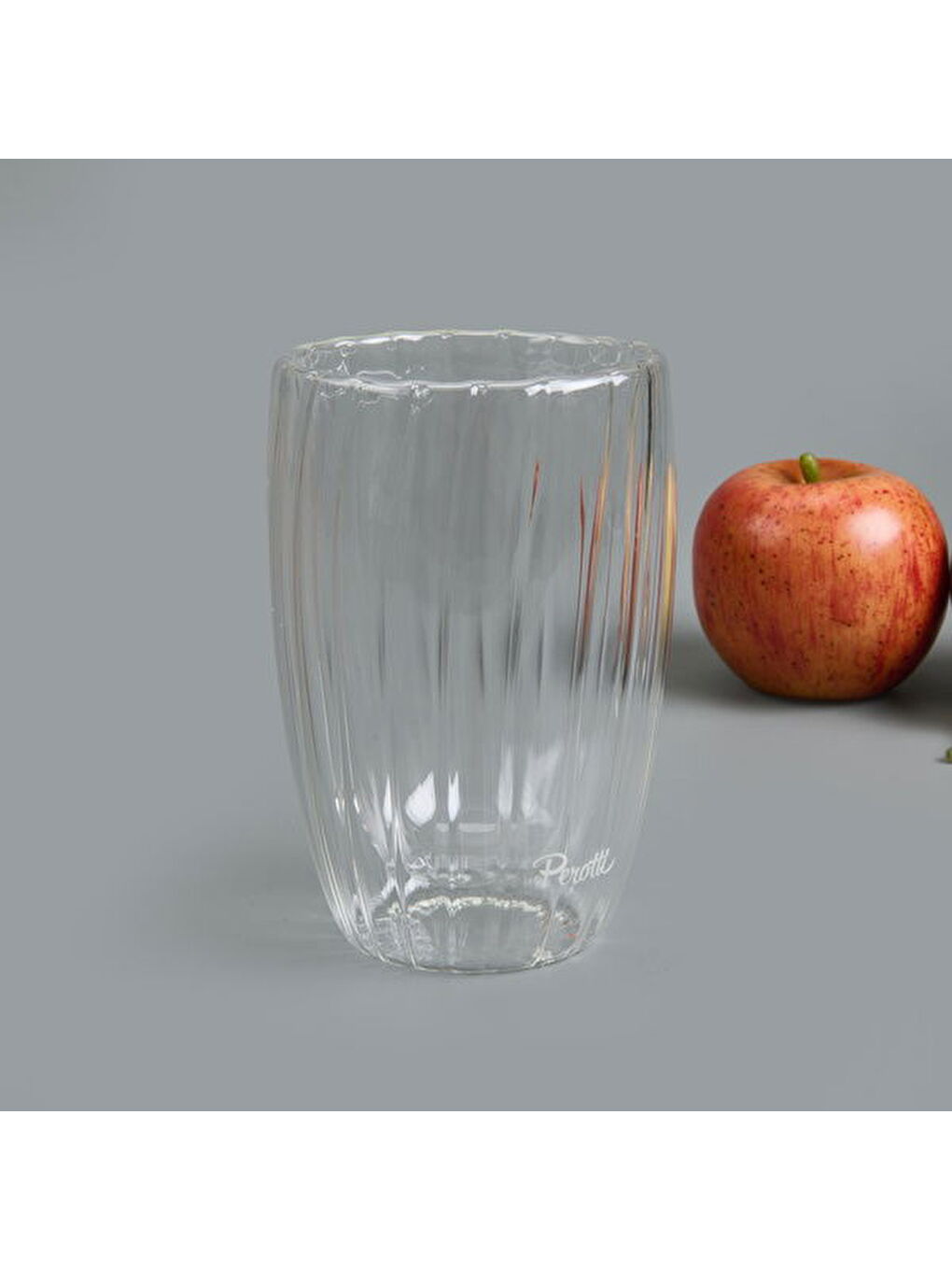 Renksiz Stripe Çift Cidarlı Bardak - Şeffaf - 450 ml-2