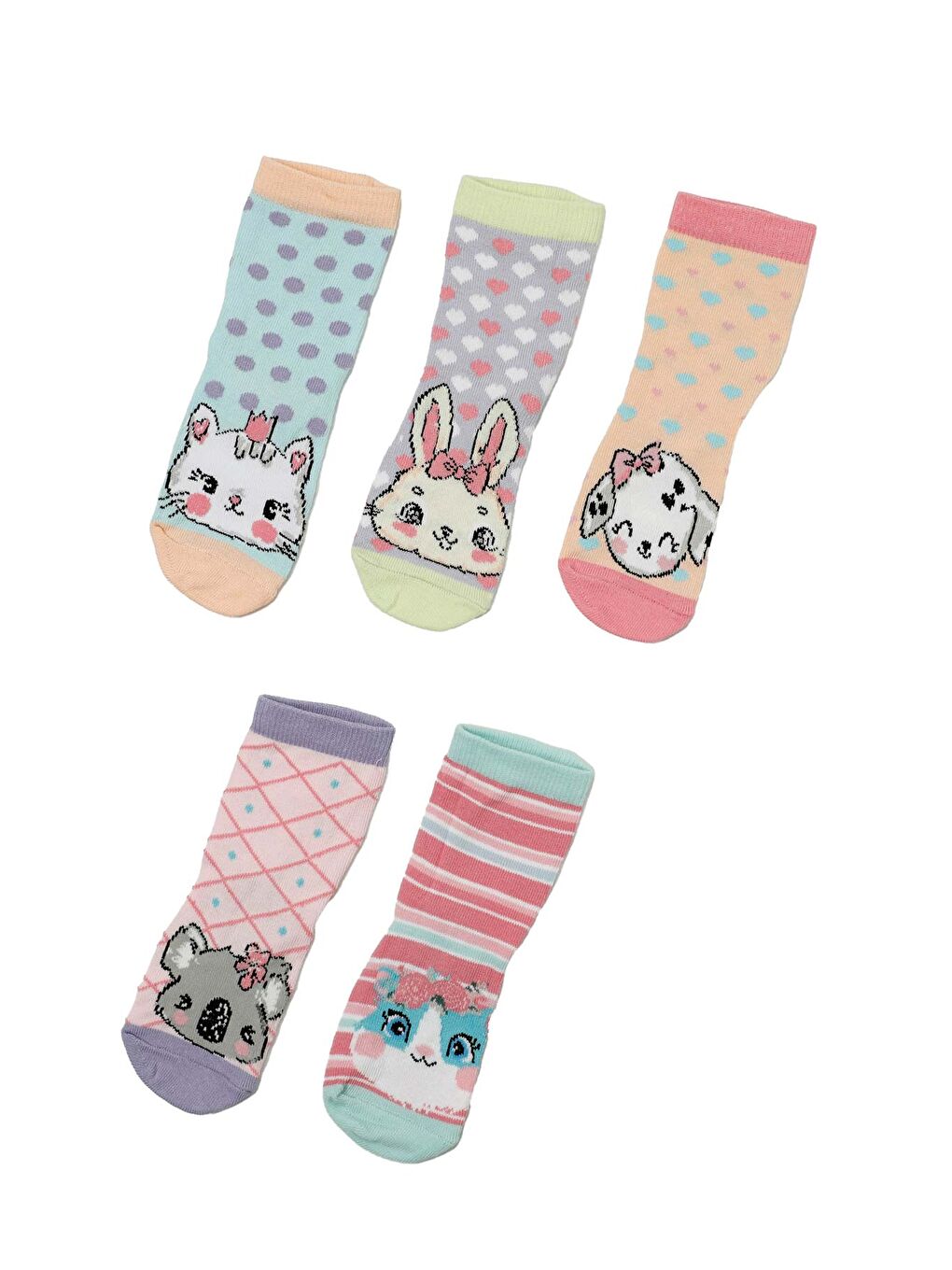 Karışık CUTIE 5 LI SKT-G 4PR Çok Renkli Kız Çocuk Soket Çorap