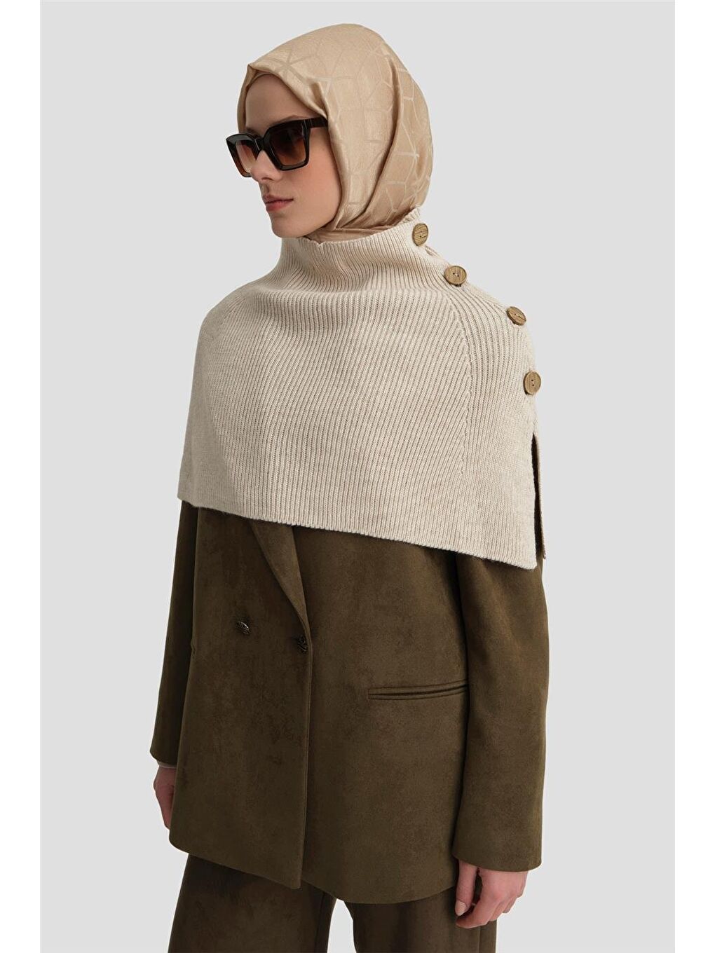 ARMİNE Triko Pelerin 24Kd4224 Bej