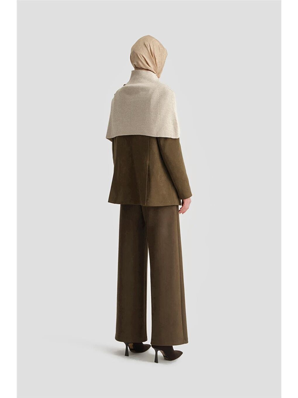 ARMİNE Triko Pelerin 24Kd4224 Bej - 3