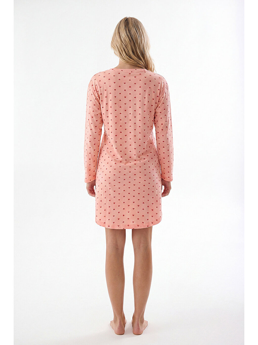 Pembe Somon Hearts Gecelik-3