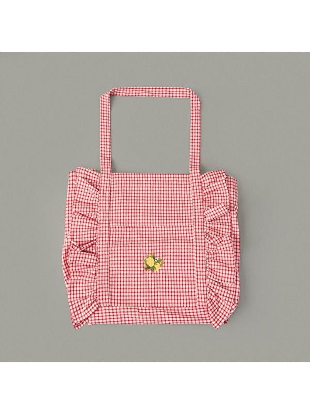 Soft Nakışlı Çanta - Kırmızı / Ekru - 35x40 cm