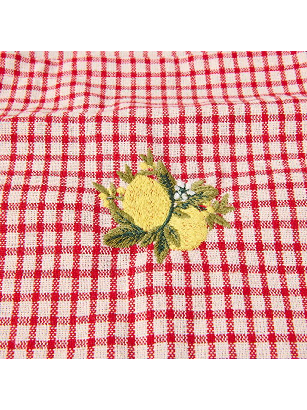 Soft Nakışlı Çanta - Kırmızı / Ekru - 35x40 cm-1