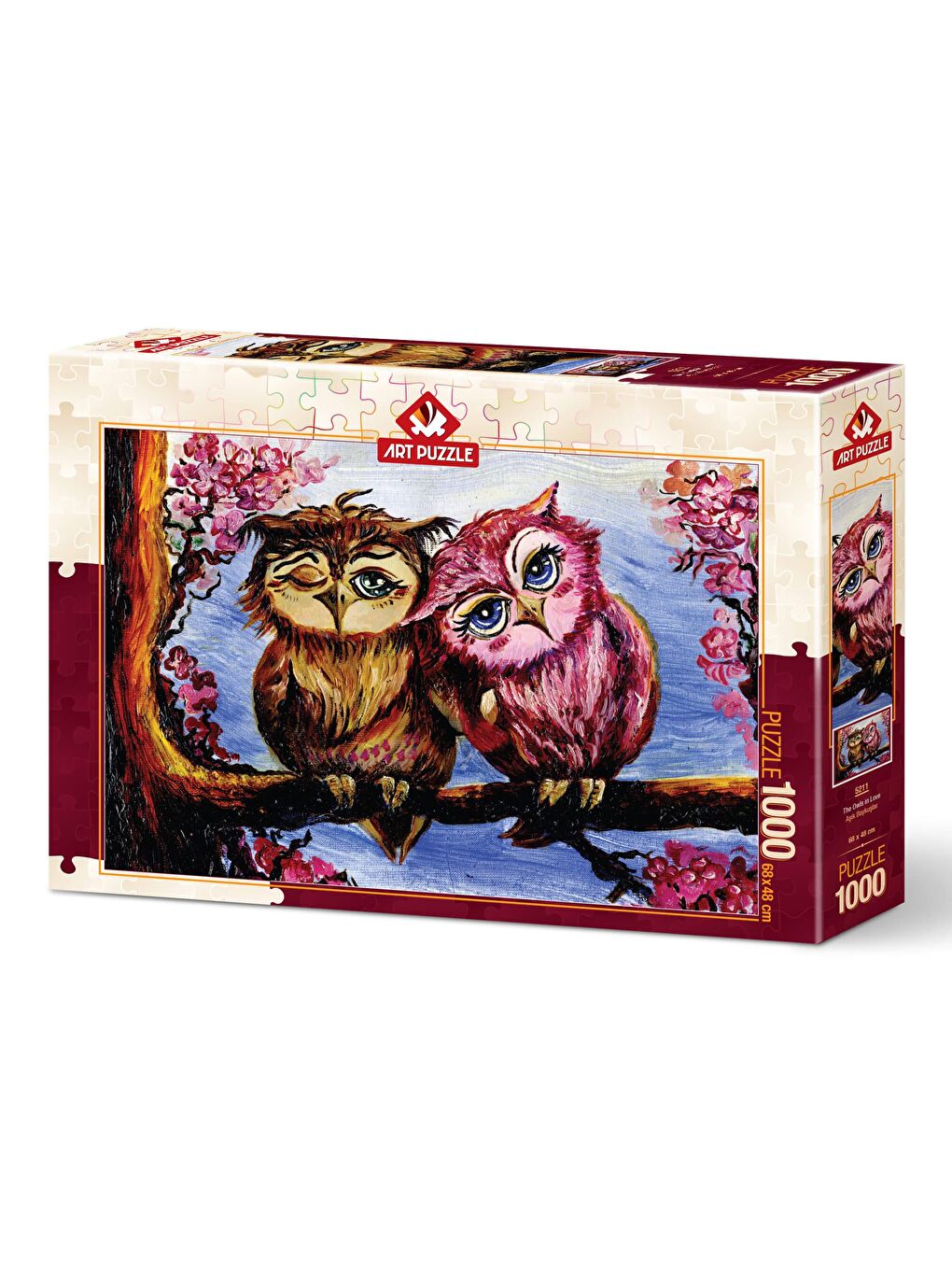 Art Puzzle Karışık 1000 Parça Puzzle Aşık Baykuşlar - 1