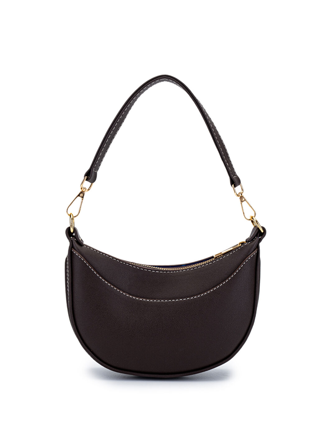 Kahverengi Suni Deri Yarım Ay Kadın Çapraz Çanta Lance Acı Kahve