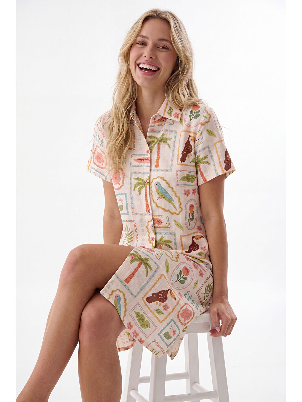 Sarı Seaside Gecelik