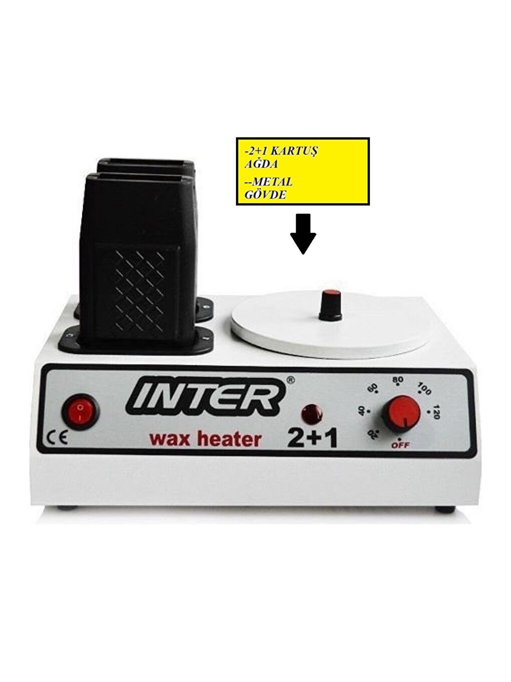 Technow Gri Melanj Inter Wax Heater 2 + 1 Kombine Ağda Makinesi - 1