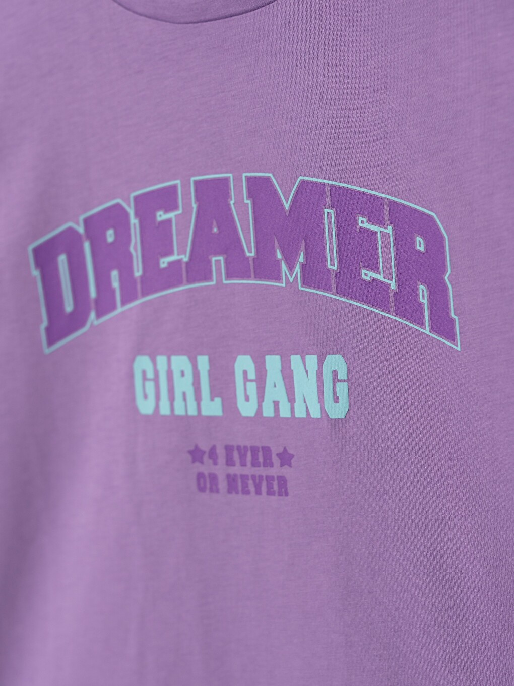 Lila Dreamer Girl Gang Baskılı Kız Çocuk Tişört T-Shirt-1