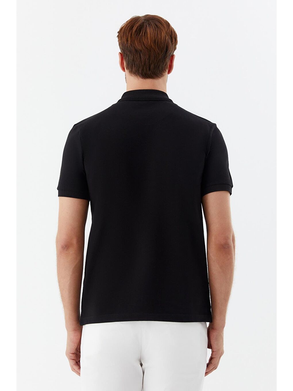 Siyah Regular Fit %100 Pamuklu Polo Yaka Tişört-4