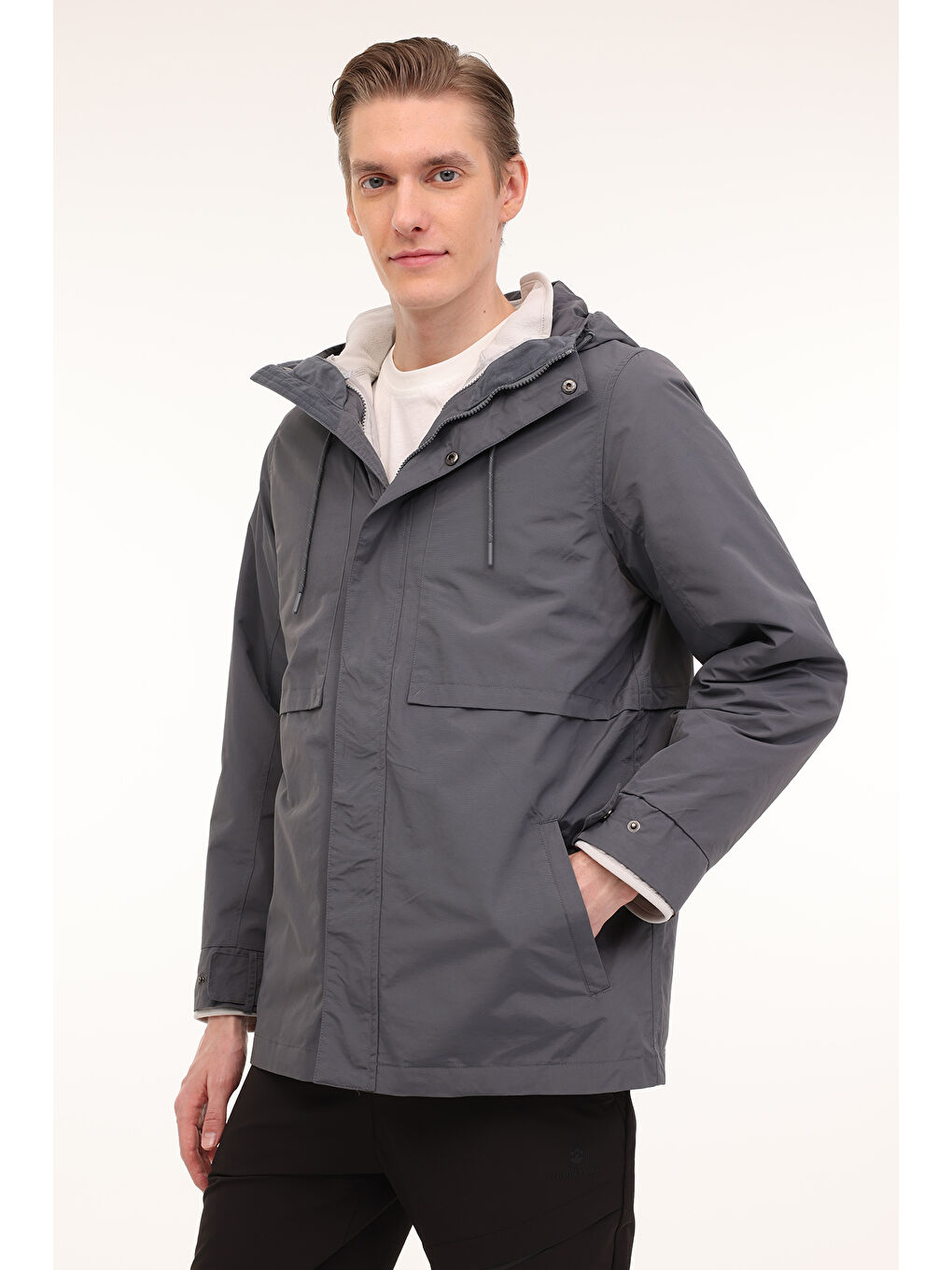 ML GHOST 2-URBN-5 4PR Koyu Gri Erkek Kısa Kapüşonlu Mont