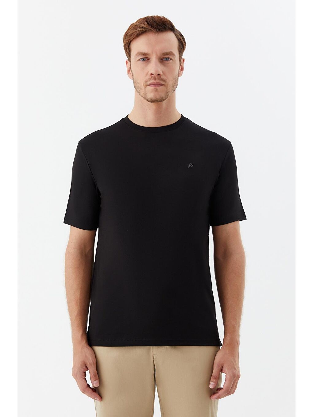 Siyah Regular Fit Bisiklet Yaka Erkek T-Shirt