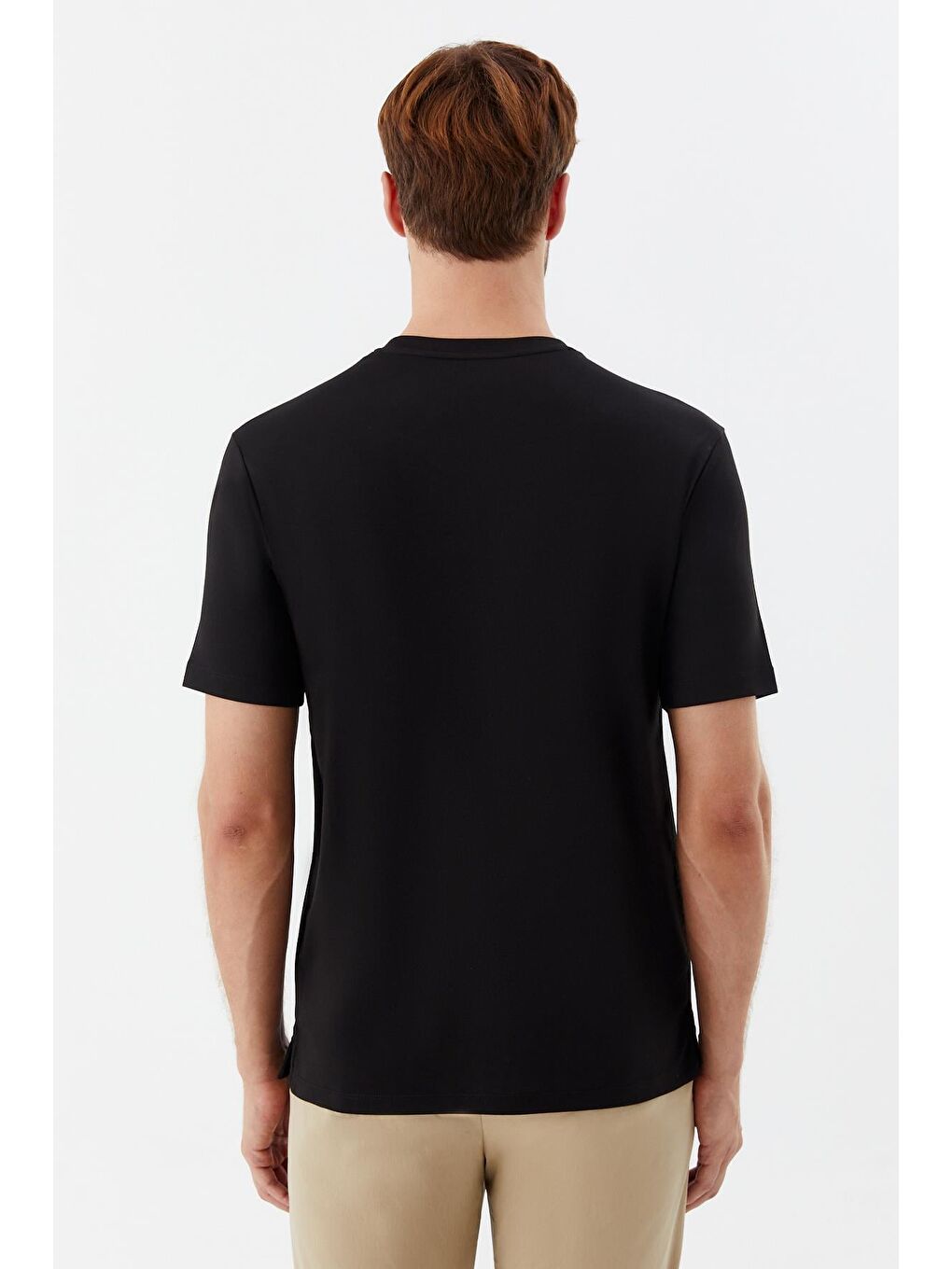 Siyah Regular Fit Bisiklet Yaka Erkek T-Shirt-4