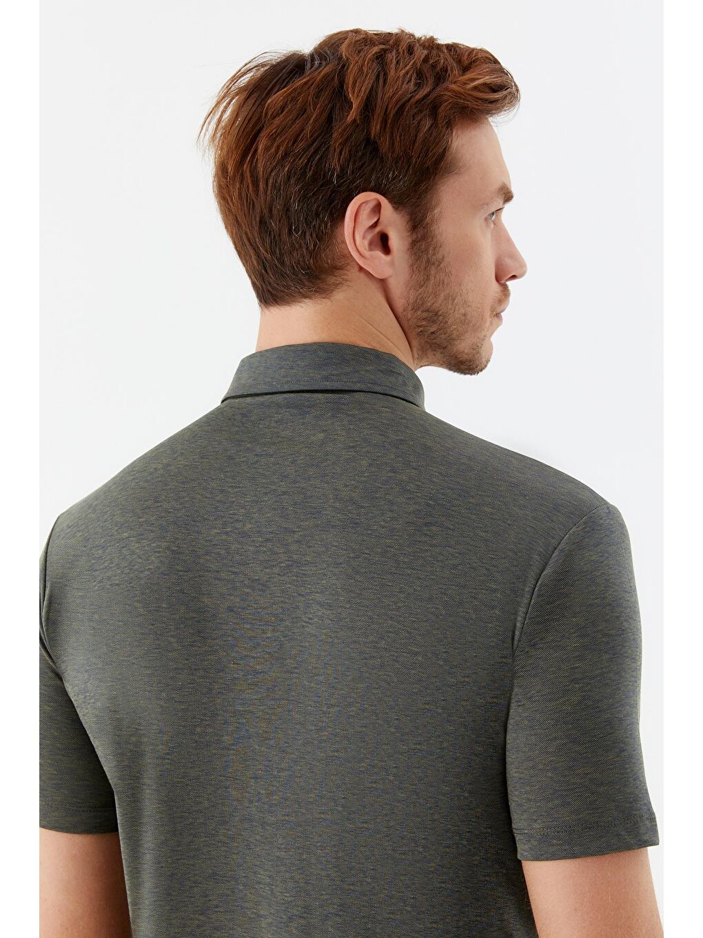 Erkek Haki Standart Fit Polo Yaka Tişört – Kısa Kollu-5