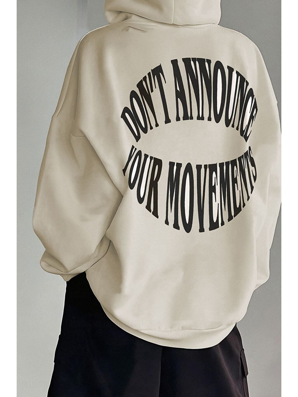 Trendseninle Bej Dont Hoodie Sweatshirt - 1