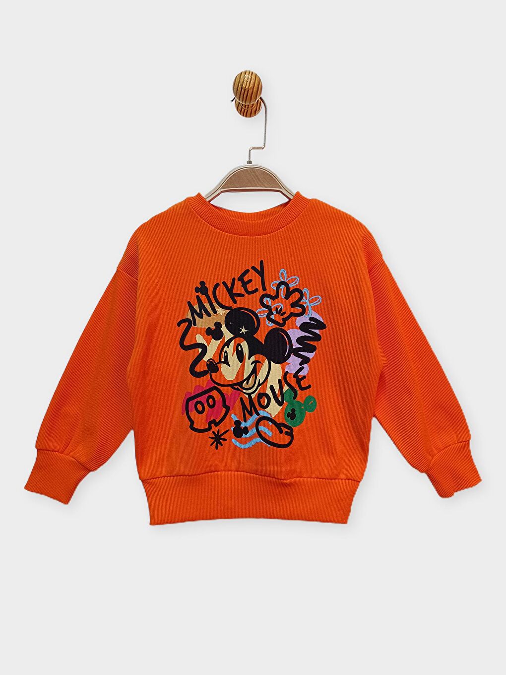 Gri Mickey Mouse Lisanslı Erkek Çocuk Sweatshırt 22104