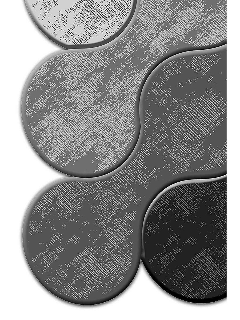 Gri Özel Lazer Kesim, Yıkanabilir, Modern, Kaydırmaz Taban Halı 160x230 cm-2