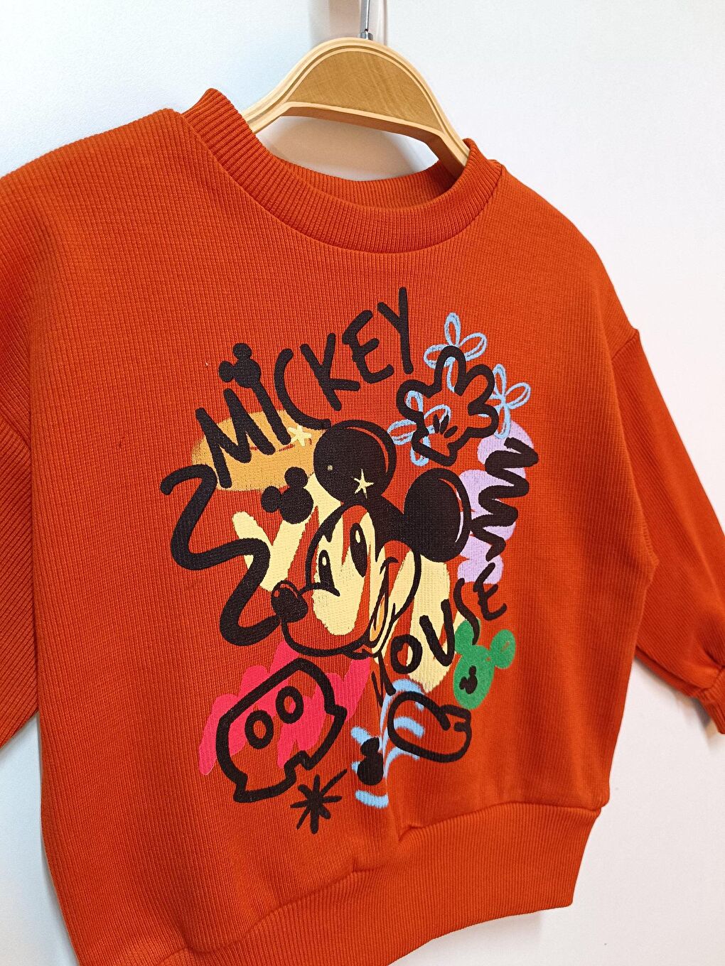 Gri Mickey Mouse Lisanslı Erkek Çocuk Sweatshırt 22104-2