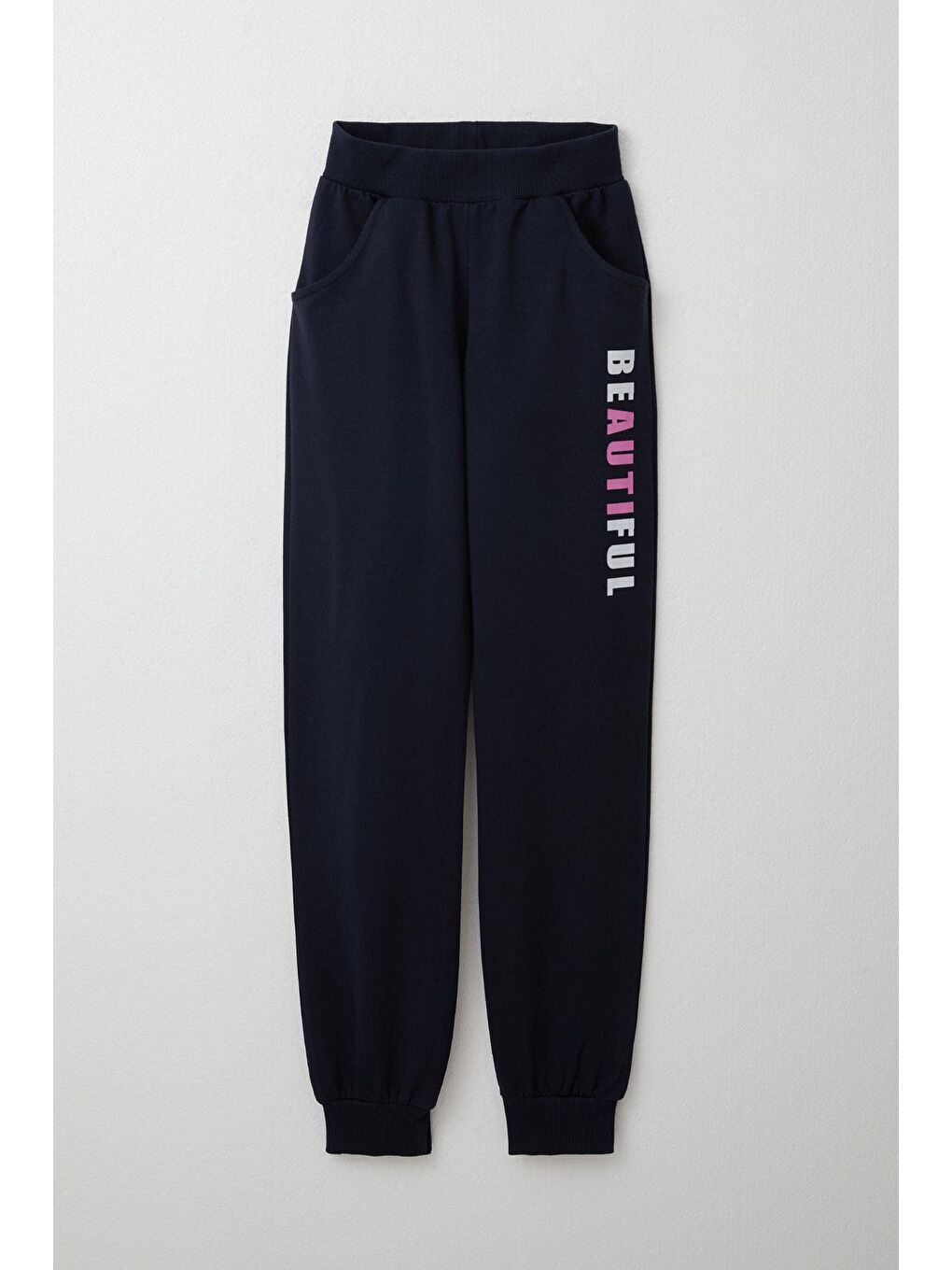 Kız Çocuk Eşofman Takım Renkli Yazı Baskılı Açık Gri Melanj (8-12 Yaş)-2