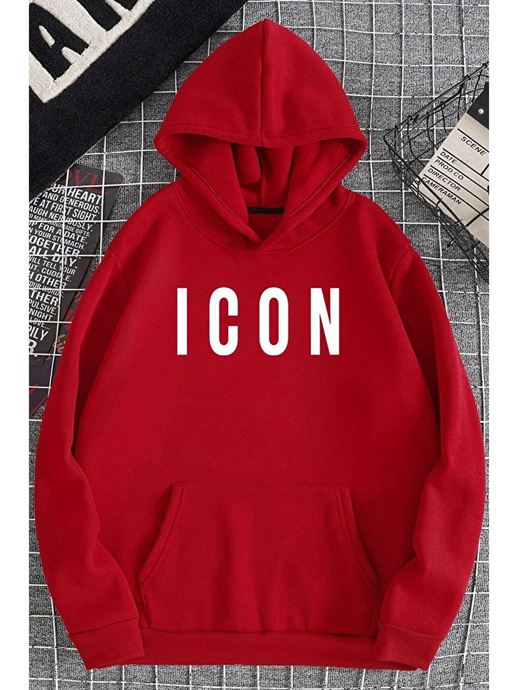 uyguntarz Kırmızı Unisex Icon Baskılı Sweatshirt