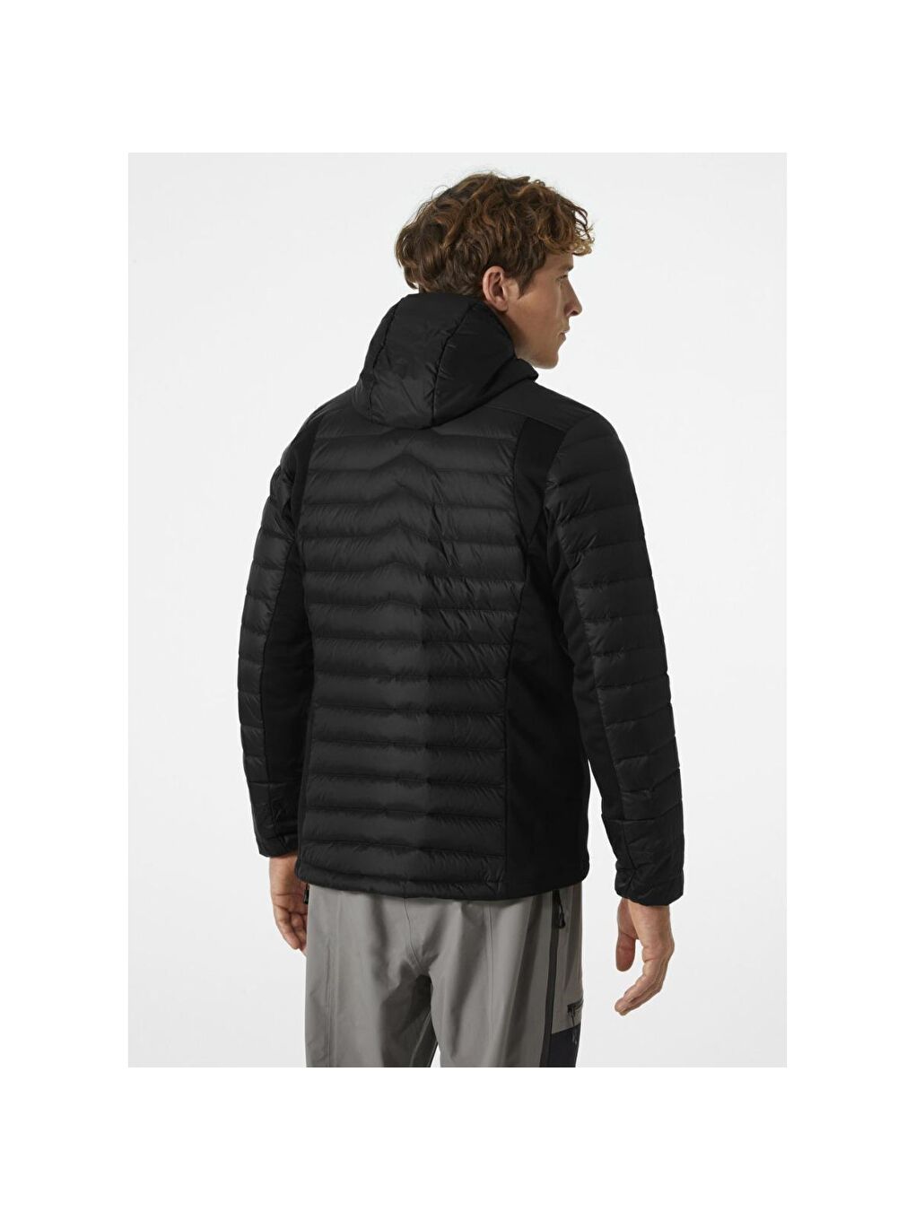 Verglas Hooded Down Hybrid Insulator Erkek Siyah Kapüşonlu Mont-1