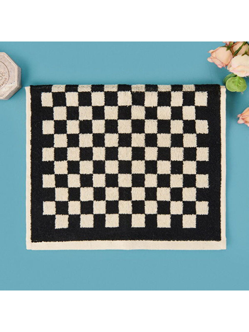 Lila Soft Elena El Havlusu - Ekru / Siyah - 30x50 cm