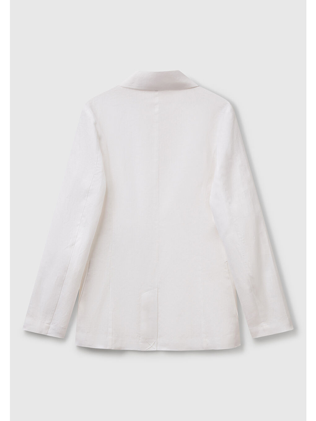 Kadın Beyaz %100 Keten Ceket-3