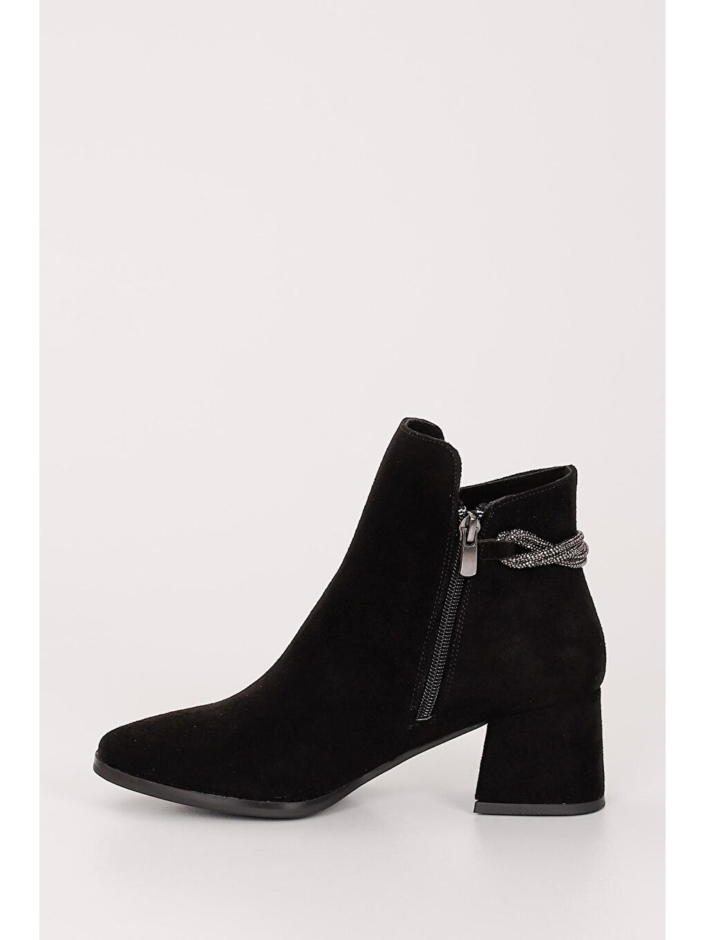 Siyah SİYAH  Kalın Topuklu Fermuarlı Kadın Günlük Bot 35105-5