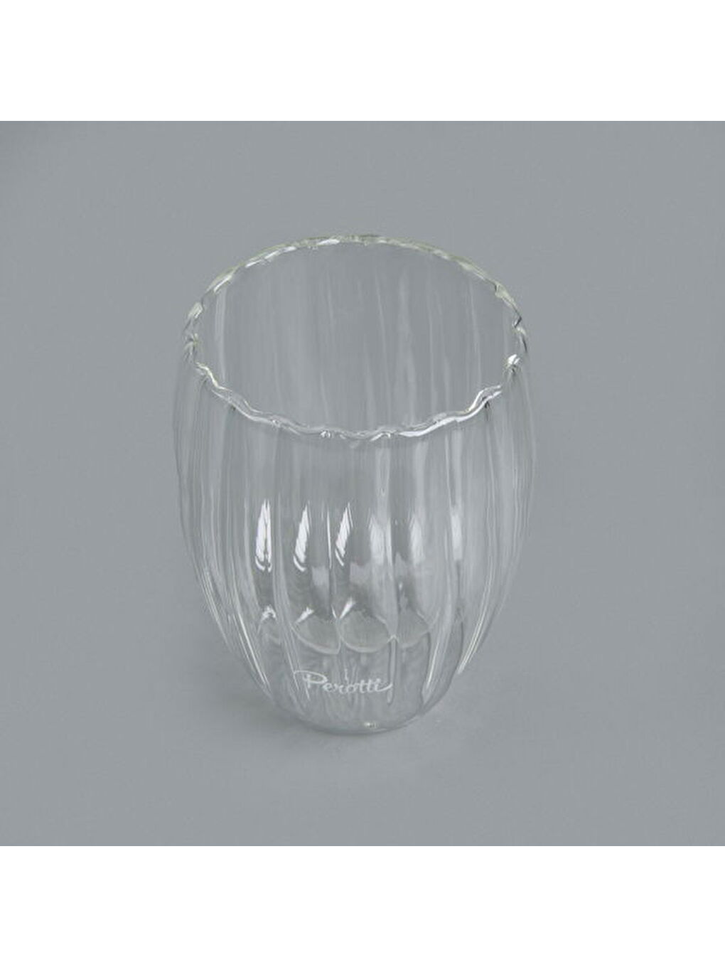 Renksiz Stripe Çift Cidarlı Bardak - Şeffaf - 350 ml-1