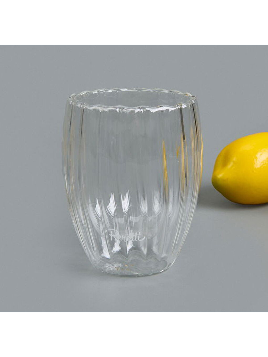 Renksiz Stripe Çift Cidarlı Bardak - Şeffaf - 350 ml-4