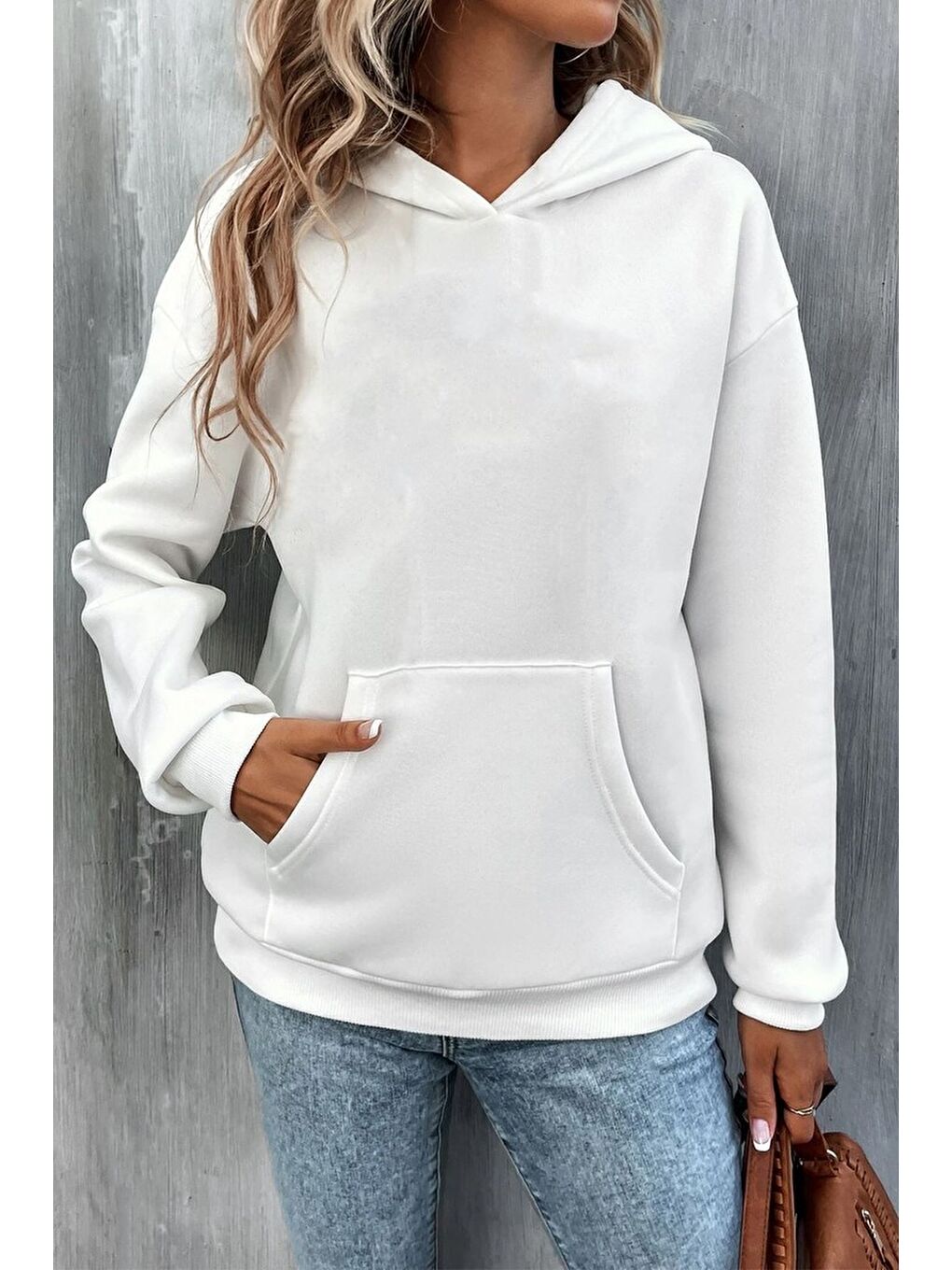 uyguntarz Beyaz Unisex Yıldırım Baskılı Sweatshirt - 1