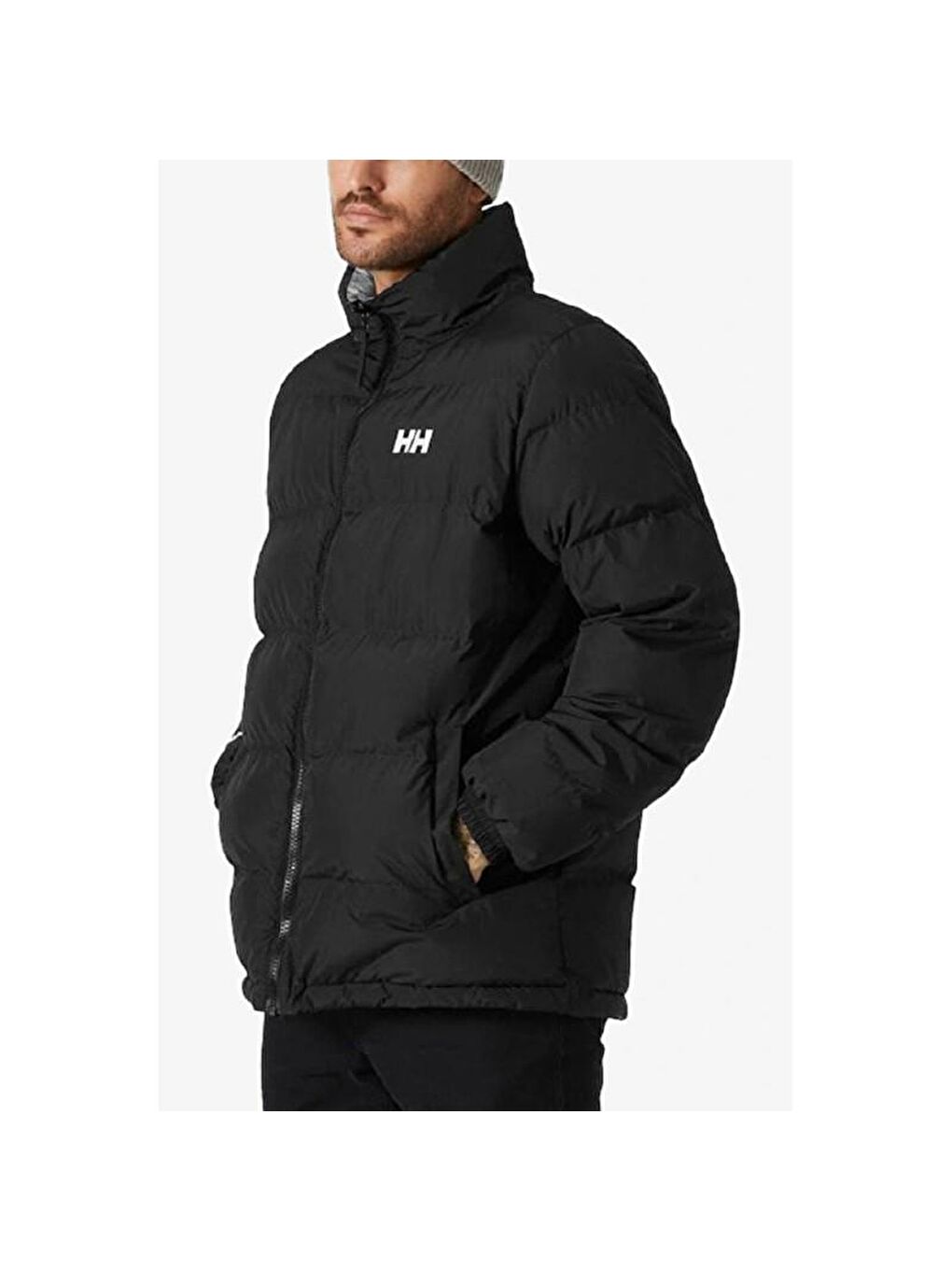 Yu 23 Reversible Puffer Erkek Siyah Dik Yaka Mont-1