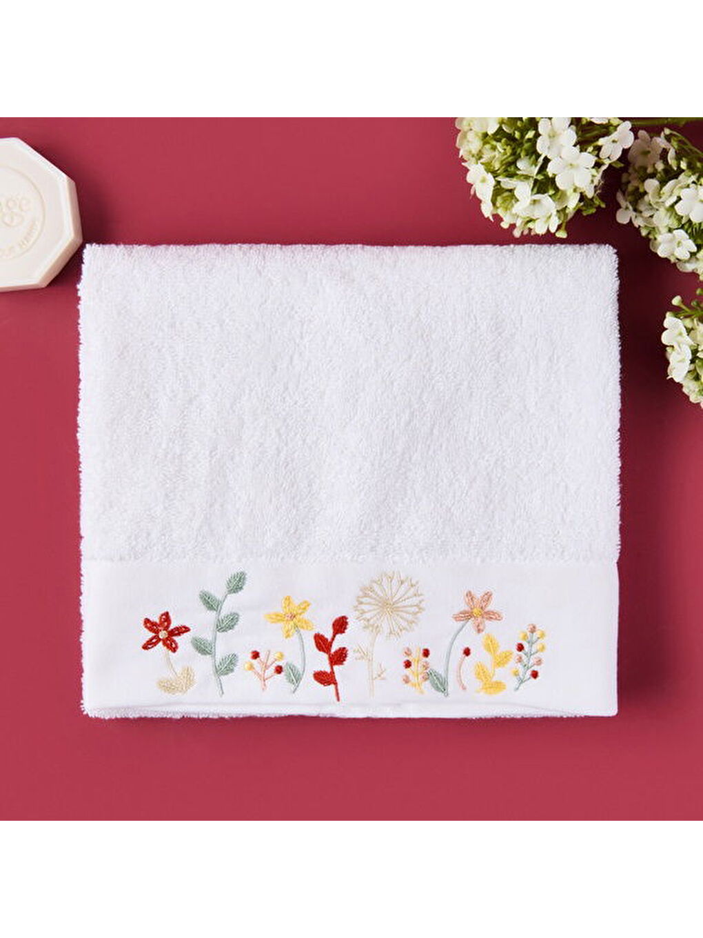 Soft Granny Summer Penna Yüz Havlusu - Ekru - 50x90 cm-2