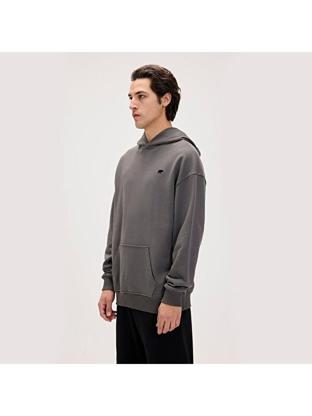Drake Oversize Erkek Siyah Kapüşonlu Hoodie-1