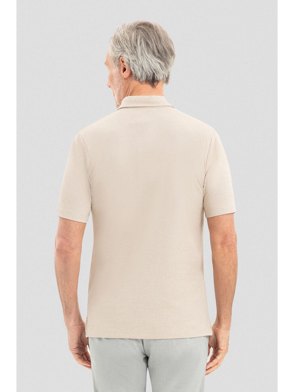Erkek Bej Standart Fit Polo Yaka Tişört – Kısa Kollu-2